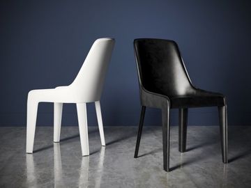 Weißes/Schwarz-Möbel-nach Maß festes Holz, das Stühle für Restaurant speist