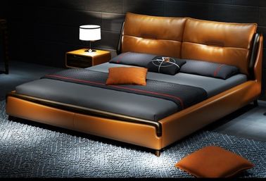 Lederne moderne Luxusmöbel-leistungsfähige zeitgenössische Schlafzimmer-Möbel
