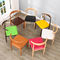 Mode-moderne Esszimmer-Stühle, farbiges Leder, das Stühle mit den Holzbeinen speist