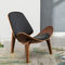 Freizeit-färben moderne festes Holz-Stühle mit weißem/Schwarzem Ledersitze