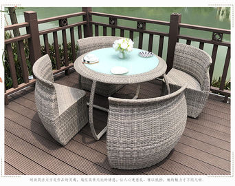 Rattantisch im Freien und Stühle eingestellt, Garten-Patio-Tabellen-gesetztes UVbeständiges