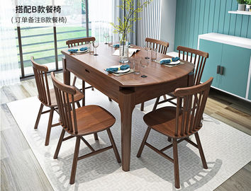 Kundenspezifische Quader-Holz-Tabelle, ausdehnbarer Speisetisch mit Stühlen