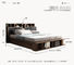 Wohnungs-flaches hölzernes Plattform-Bett, Schlafzimmer-Möbel mit Speicherkabinett